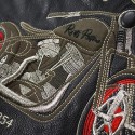 Giacca da moto in pelle Rusty Pistons Logan nera Giacca da moto in pelle Rusty Pistons Logan nera