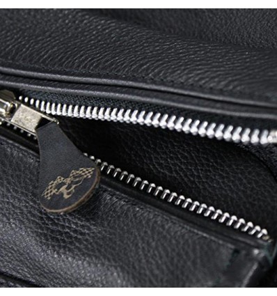 Giacca da moto in pelle Rusty Pistons Logan nera Giacca da moto in pelle Rusty Pistons Logan nera