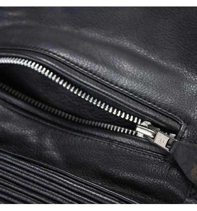 Giacca da moto in pelle Rusty Pistons Logan nera Giacca da moto in pelle Rusty Pistons Logan nera