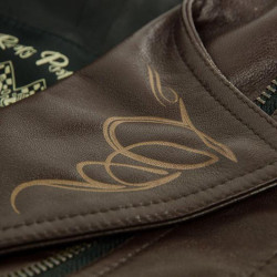 Giacca moto da donna in pelle Rusty Pistons Livonia Brown marrone Giacca moto da donna in pelle Rusty Pistons Livonia Brown marrone