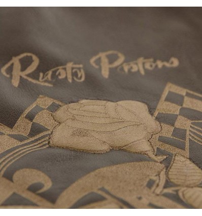 Giacca moto da donna in pelle Rusty Pistons Livonia Brown marrone Giacca moto da donna in pelle Rusty Pistons Livonia Brown marrone