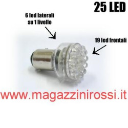 Lampadina stop biluce BAY15D a 25 led rossi multidirezi