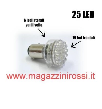 Lampadina stop biluce BAY15D a 25 led rossi multidirezi Lampadina stop biluce BAY15D a 25 led rossi multidirezi