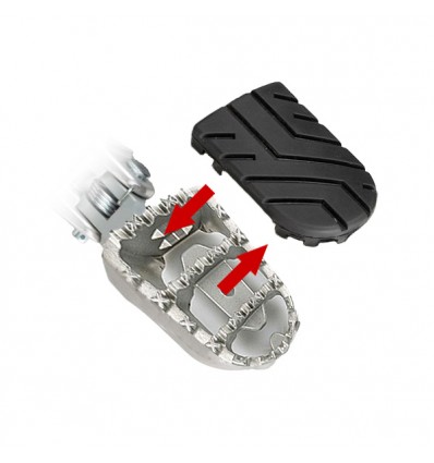 Pedane SW-Motech regolabili touring/offroad con gommino estraibile per Ducati Scrambler, Hypermotard 821...
