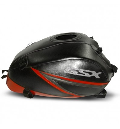Copriserbatoio Bagster per Suzuki GSX 1400 in similpelle nero, rosso egrigio