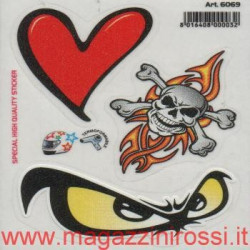 Set Adesivi  piccolo 4R mix Cuore-Teschio-Occhi