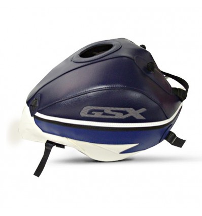 Copriserbatoio Bagster per Suzuki GSX 1400 in similpelle blu, blu scuro e bianco