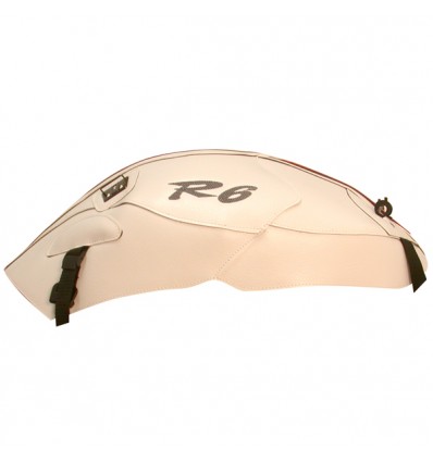 Copriserbatoio Bagster per Yamaha YZF R6 06-07 similpelle bianco e rosso
