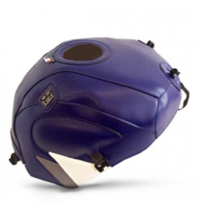 Copriserbatoio Bagster per Yamaha YZF R6 99-02 similpelle blu baltico, bianco e acciaio Copriserbatoio Bagster per Yamaha YZF R6 99-02 similpelle blu baltico, bianco e acciaio