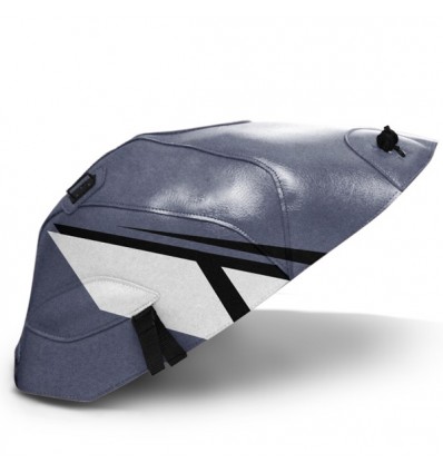 Copriserbatoio Bagster per Yamaha YZF R6 03-05 in similpelle antracite, bianco e nero