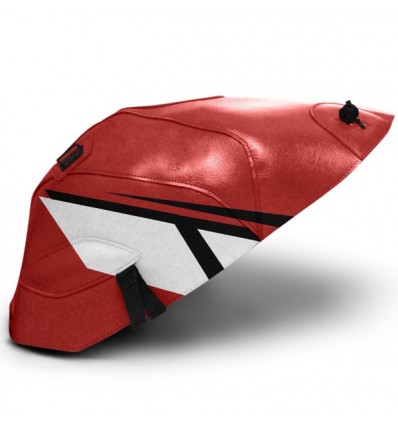 Copriserbatoio Bagster per Yamaha YZF R6 03-05 in similpelle rosso, nero e bianco Copriserbatoio Bagster per Yamaha YZF R6 03-05 in similpelle rosso, nero e bianco