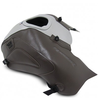 Copriserbatoio Bagster per BMW R1200R dal 2015 in similpelle argento, nero e piombo