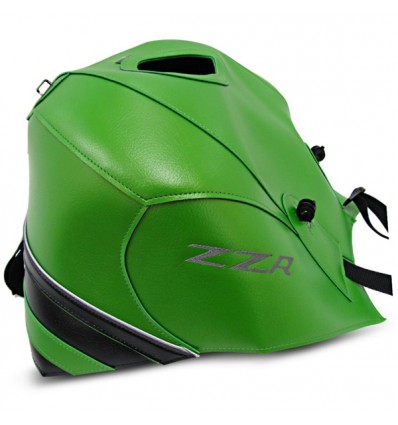 Copriserbatoio Bagster per Kawasaki ZZR1400 in similpelle verde madreperla e argento Copriserbatoio Bagster per Kawasaki ZZR1400 in similpelle verde madreperla e argento