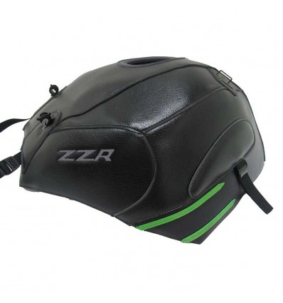 Copriserbatoio Bagster per Kawasaki ZZR1400 in similpelle nero, nero opaco e verde Copriserbatoio Bagster per Kawasaki ZZR1400 in similpelle nero, nero opaco e verde