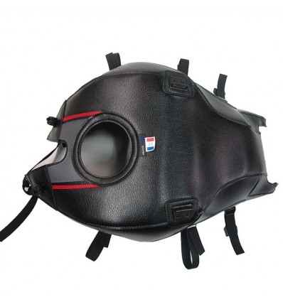 Copriserbatoio Bagster per Ducati Monster 821/1200/1200S in similpelle nero, rosso e grigio tuono