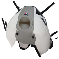 Copriserbatoio Bagster per BMW R1200R dal 2015 in similpelle nickel, nero e bianco