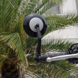 Specchio per terminale manubio FAR 7605 nero e argento Specchio per terminale manubio FAR 7605 nero e argento