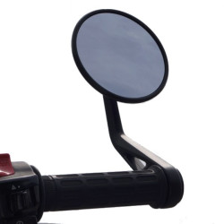 Specchio per terminale manubio FAR 7605 nero e argento Specchio per terminale manubio FAR 7605 nero e argento
