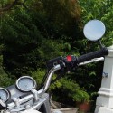 Specchio per terminale manubrio FAR 7620 nero e cromato Specchio per terminale manubrio FAR 7620 nero e cromato