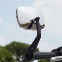 Specchio per terminale manubrio FAR 7621 nero e cromato Specchio per terminale manubrio FAR 7621 nero e cromato