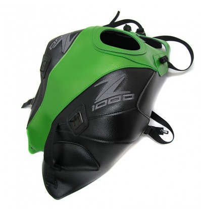 Copriserbatoio Bagster per Kawasaki Z1000 dal 2014 in similpelle verde e nero metal
