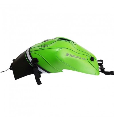 Copriserbatoio Bagster per Kawasaki Z1000 SX 11-16 in similpelle nero, verde e argento