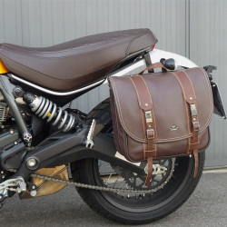 Borsa laterale MCJ Business in pelle marrone per Ducati Scrambler Borsa laterale MCJ Business in pelle marrone per Ducati Scrambler