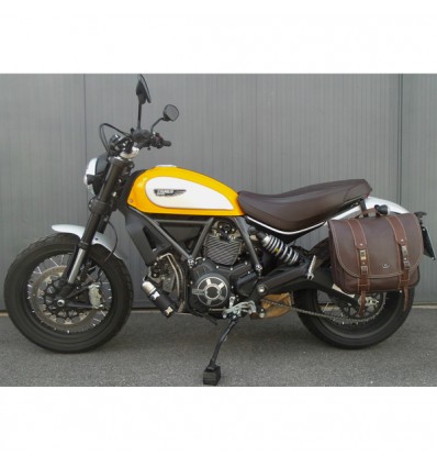 Borsa laterale MCJ Business in pelle marrone per Ducati Scrambler Borsa laterale MCJ Business in pelle marrone per Ducati Scrambler