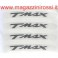 Set 4 adesivi scritta T-Max curvi 8 cm argento