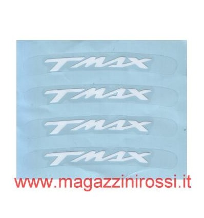 Set 4 adesivi scritta T-Max curvi 8 cm bianchi Set 4 adesivi scritta T-Max curvi 8 cm bianchi