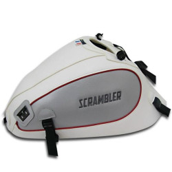 Copriserbatoio Bagster per Ducati Scrambler 800 in similpelle bianco, argento e rosso