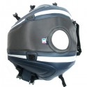 Copriserbatoio Bagster per Yamaha XSR 900 in similpelle grigio cielo, blu e argento