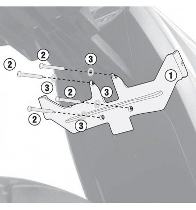 Accessorio Givi 3110KIT per montaggio telai laterali senza portapacchi su Suzuki GSX-S 1000 e 1000F