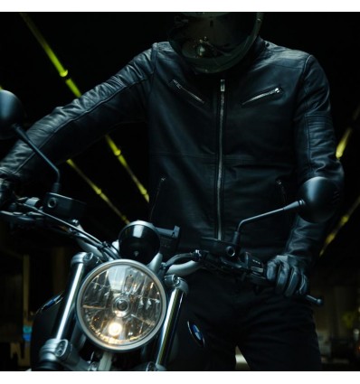 Giacca da moto in pelle Spidi Garage nera Giacca da moto in pelle Spidi Garage nera