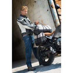 Borsa a rullo Held Canvas impermeabile da sella o portapacchi 20lt nera e grigia Borsa a rullo Held Canvas impermeabile da sella o portapacchi 20lt nera e grigia