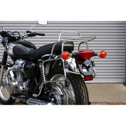 Portapacchi e telai laterali neri Hepco & Becker per Kawasaki W650 99-06 e W800 dal 2011 Portapacchi e telai laterali neri Hepco & Becker per Kawasaki W650 99-06 e W800 dal 2011