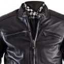 Giacca da moto in pelle Helstons Cruiser Cuir Rag nera Giacca da moto in pelle Helstons Cruiser Cuir Rag nera