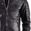 Giacca da moto in pelle Helstons Cruiser Cuir Rag nera Giacca da moto in pelle Helstons Cruiser Cuir Rag nera