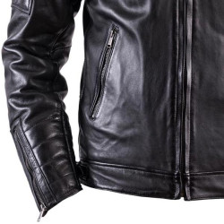 Giacca da moto in pelle Helstons Cruiser Cuir Rag nera Giacca da moto in pelle Helstons Cruiser Cuir Rag nera
