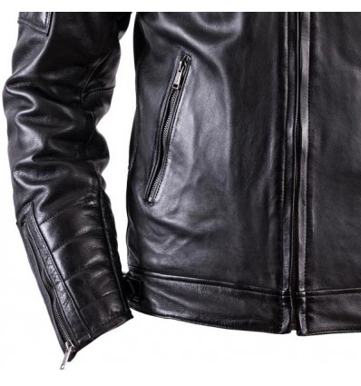 Giacca da moto in pelle Helstons Cruiser Cuir Rag nera Giacca da moto in pelle Helstons Cruiser Cuir Rag nera