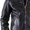 Giacca da moto in pelle Helstons Cruiser Cuir Rag nera Giacca da moto in pelle Helstons Cruiser Cuir Rag nera