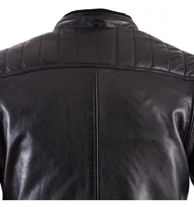 Giacca da moto in pelle Helstons Cruiser Cuir Rag nera Giacca da moto in pelle Helstons Cruiser Cuir Rag nera
