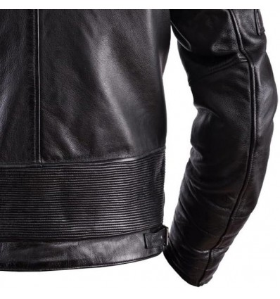 Giacca da moto in pelle Helstons Cruiser Cuir Rag nera Giacca da moto in pelle Helstons Cruiser Cuir Rag nera