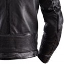 Giacca da moto in pelle Helstons Cruiser Cuir Rag nera Giacca da moto in pelle Helstons Cruiser Cuir Rag nera