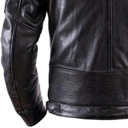 Giacca da moto in pelle Helstons Cruiser Cuir Rag nera Giacca da moto in pelle Helstons Cruiser Cuir Rag nera