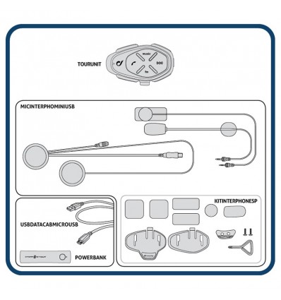 Interfono da casco Bluetooth Cellular Line Tour Interfono da casco Bluetooth Cellular Line Tour