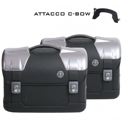 Valigie laterali Hepco & Becker Strayker per telai C-Bow 23 litri nere