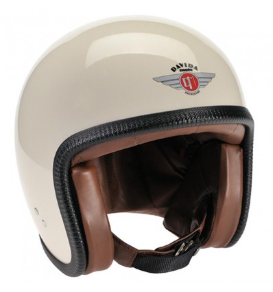 Casco Davida Speedster V3 grafica ZNut Brown crema