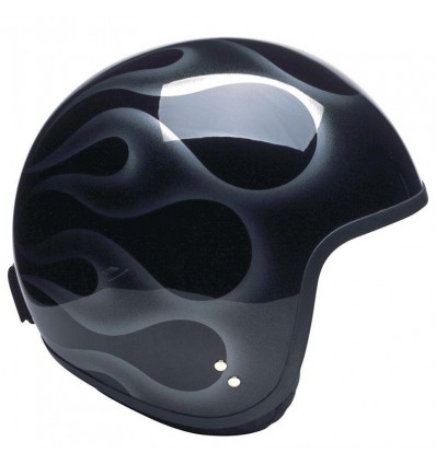Casco Davida Jet Helmet grafica Silver Flames nero Casco Davida Jet Helmet grafica Silver Flames nero