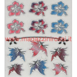 Set adesivi  4R fantasia farfalle e fiori hawaiani
